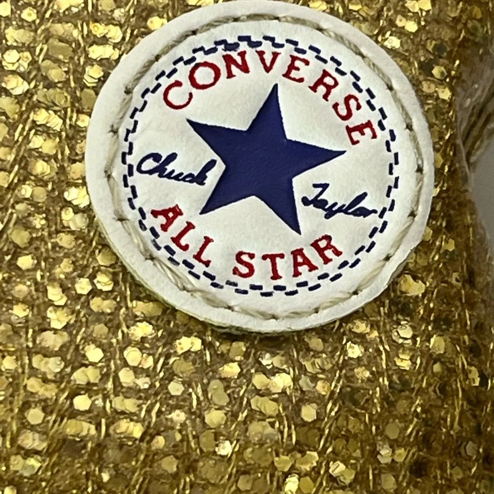 Converse Chuck‎ Taylor All Star Gold Glitter High Tops and Pink Sneakers Girls 7